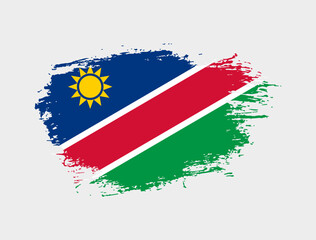 Classic brush stroke painted national Namibia country flag illustration