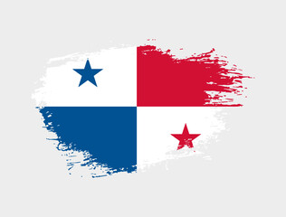 Obraz na płótnie Canvas Classic brush stroke painted national Panama country flag illustration