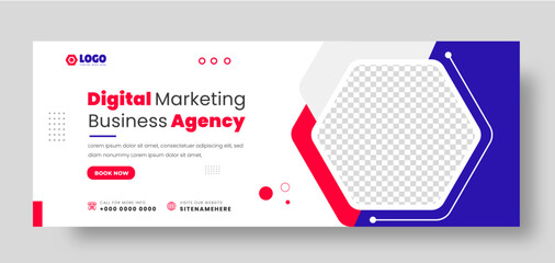 Digital marketing Social Media Cover photo Template Design . digital marketing agency web banner. business marketing social media cover design with red color. web banner. social media cover design.