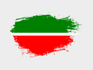 Classic brush stroke painted national Tatarstan country flag illustration