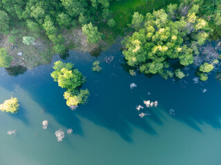 Fototapeta na wymiar Aerial photo of Meilin Reservoir and Oasis in Shenzhen