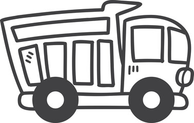 Hand Drawn toy truck for kids illustration