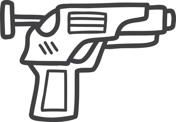Hand Drawn toy gun for kids illustration