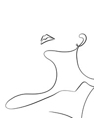A Portrait of a woman is drawn in one art style. Face expression. Printable art.
