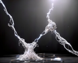 Neural network electrical background. AI render.