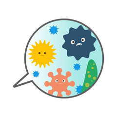 吹き出しとハウスダストと菌