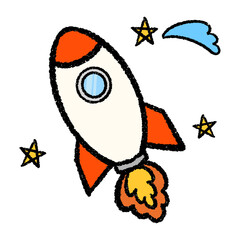 手描きの可愛いロケット
