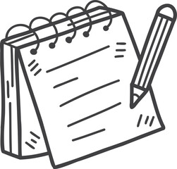 Hand Drawn notebook and pencil illustration