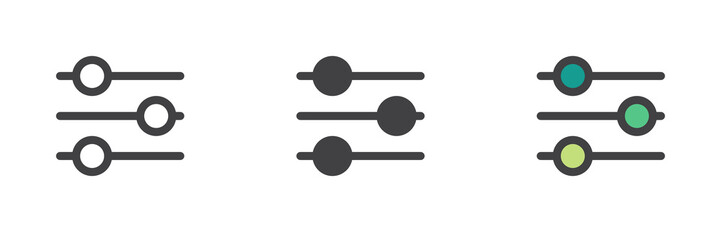 Setting sliders different style icon set