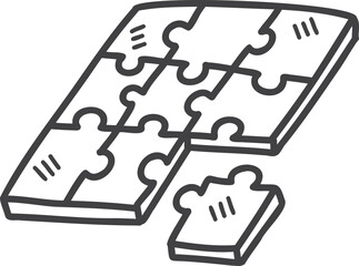 Hand Drawn jigsaw illustration