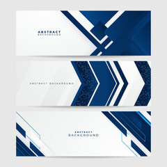 Abstract geometrical blue and white with triangle banner background. illustration vector design