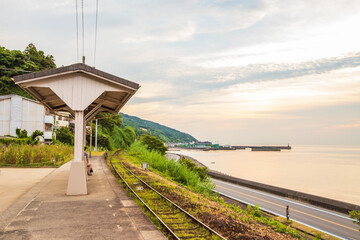 愛媛県　下灘駅の風景
