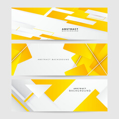 Modern orange yellow white geometric shapes corporate abstract technology background. Vector abstract graphic design banner pattern presentation background web template.