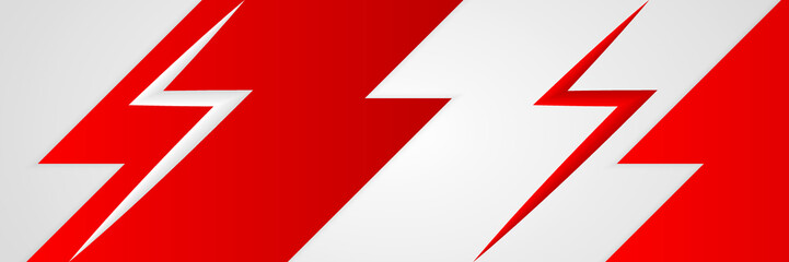 Abstract red banner background with wavy lines, square, circle, sphere, hexagon, and texture