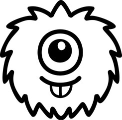 Hand Drawn cute one eyed alien illustration