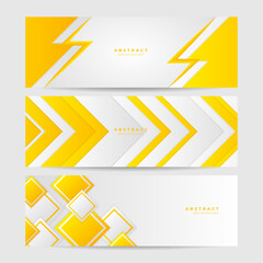 Abstract orange yellow and white contrast banner background. Vector abstract graphic design banner pattern presentation background web template.