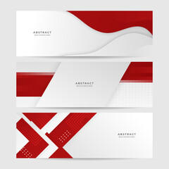 Obraz premium Modern Simple Red White Abstract Background Presentation Design