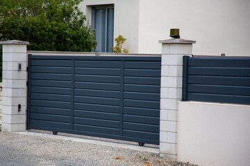portal grey high slide modern home steel gray door aluminum sliding gates