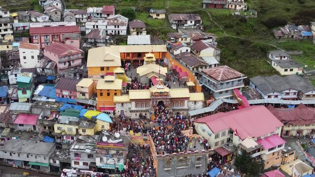 Indian holy pilgrimage destination, Badrinath. This temple is situated on Himalaya mountain range and considered to be one the most sacred places in India.