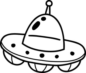Hand Drawn cute ufo illustration