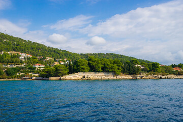 Marjan park seen from the sea in Split. Croatia