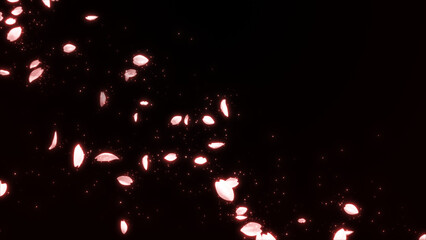 花びら　はなびら　桜　発光　幻想的　散る　舞いちる　花吹雪