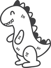 Hand Drawn dinosaur dolls for kids illustration