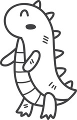 Hand Drawn dinosaur dolls for kids illustration