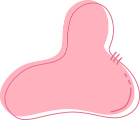 Quote text bubble freestyle shape abstract with pink color and pink line.