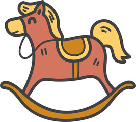 Hand Drawn pony or horse doll illustration
