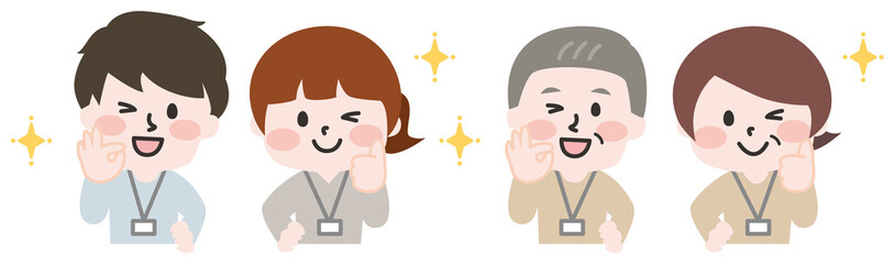 OKポーズをするスタッフたち