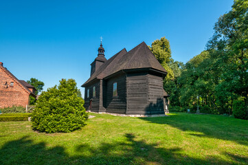 Church of Saint Apostles Peter and Paul in Roznow, village in Opole Voivodeship, Poland.
