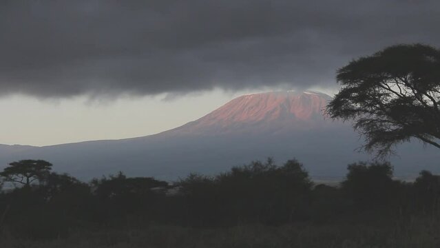 Dark clouds above Mt. Kilimanjaro at dawn