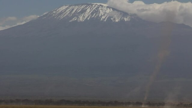 Dust storm in front of Mt. Kilimanjaro