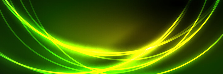 Blue neon glowing lines, magic energy space light concept, abstract background wallpaper design