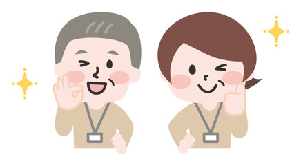 OKポーズをするスタッフたち