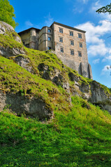 Fototapeta na wymiar Pieskowa Skala - limestone cliff and renaissance castle near Soluszowa village, Lesser Polan Voivodeship.