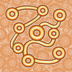 Australian Aboriginal Dot Connection Artwork - Vector
