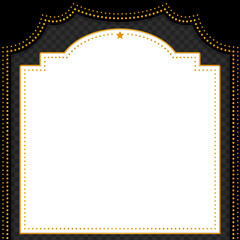 昔の劇場風フレーム・背景素材／黒（正方形）