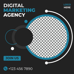 Digital marketing agency and corporate social media post template 