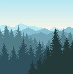Mountain and trees 