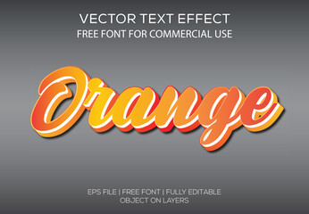 Orange vector editable text effect