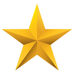 shiny gold star object on white background,christmas star,
