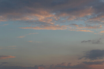 Twilight sky with clouds in the sunset.
