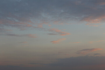 Twilight sky with clouds in the sunset.