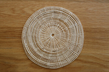 Basketry made of round rattan for serving dishes.