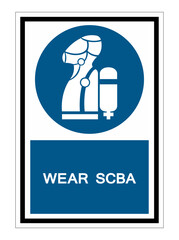Wear SCBA (Self Contained Breathing Apparatus) Symbol On White Background