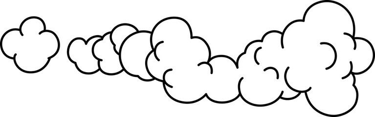 Cloud smoke effect zigzag tail element