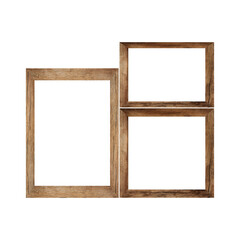 Wooden frame Picture isolated on white background for design in your work concrpt interior decoration.