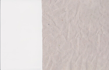 Brown art paper torn on white background.